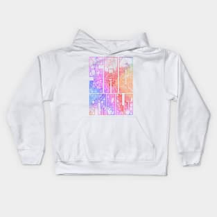 Sao Paulo, Brazil City Map Typography - Colorful Kids Hoodie